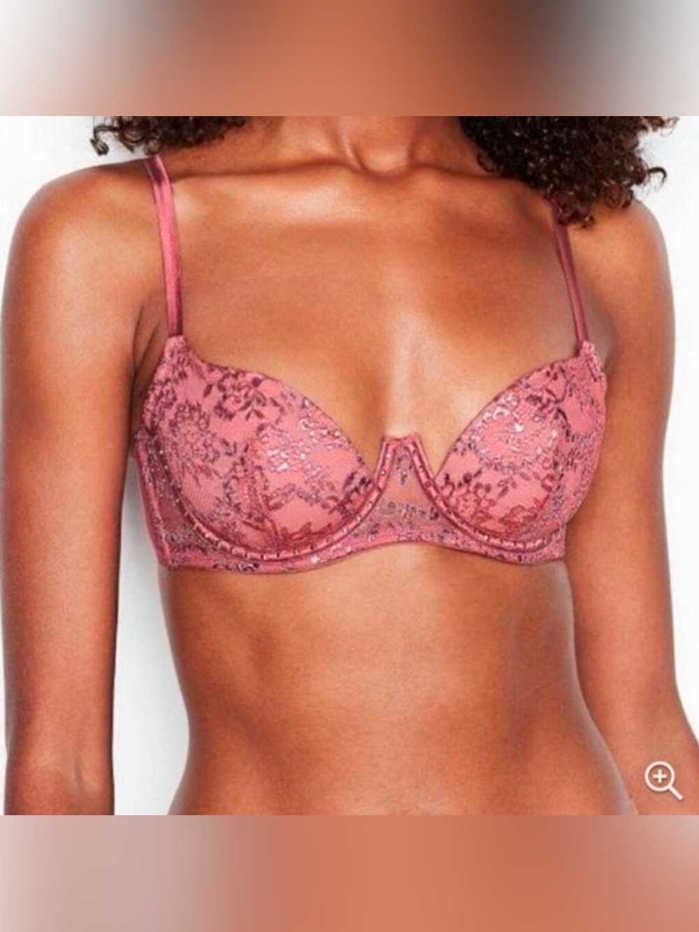 NWOT Victoria’s Secret Very Sexy Soft Begonia Shine Lace Studded Balconet Bra